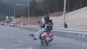 Ümraniye trafiğinde akılalmaz motosiklet şovu