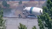 Küçükçekmece’de motosiklet yangınına mikserli müdahale