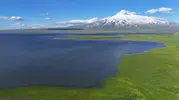 Süphan Dağı’nın eteklerinde doğanın kış ve bahar buluşması
