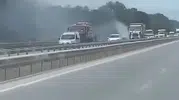 İzmir-Bursa yolunda otluk yangını paniğe neden oldu?