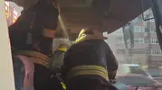 Dilovası MHP heyetini taşıyan otobüs yolda alev aldı