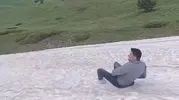 Haziran ortasında Bolu zirvesinde poşetle kar keyfi