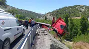 Malatya yolunda çekici kazası trafiği kilitledi