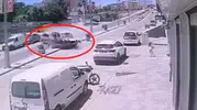 Cizre'deki trafik kazası güvenlik kamerasına yansıdı