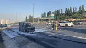 Esenyurt TEM trafiğini felç eden araç yangını