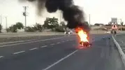 Malkara yolunda seyir halindeki motosiklet bir anda küle döndü