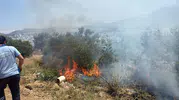 Bodrum Turgutreis’te elektrik telleri makilik alanı tutuşturdu