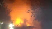 İnegöl'de tarladaki baraka gece yarısı kül oldu