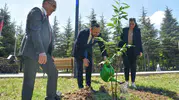 Bilecik’te öğrenciler kampüsü yeşillendirmek için fidan dikti