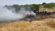 Yanan otomobildeki paraları kurtarma yarışı