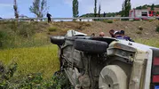 Yozgat Sorgun yolunda otomobil takla attı