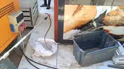 Gaziantep’te ekmek sandığından yılan çıktı