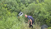 Susurluk yolunda kaza yapan araçta sıkışan kişi kurtarıldı
