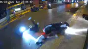 Bodrum trafiğinde motosiklet kazası kameraya yansıdı