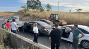 Çorlu Çevre Yolu'nda sabah trafiğini kilitleyen zincirleme kazalar