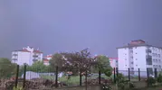 Bolu gecesinde şimşekler şehri mora boyadı