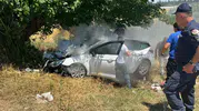 Menderes yolunda feci kaza 4 kişi ağır yaralandı