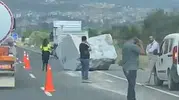 Yatağan yolunda dev mermer blok dehşeti