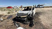 Eskişehir’de dehşet anları Eşi otomobilini ateşe verdi