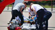 Çorumda balkondan düşen 5 yaşındaki çocuk için hava ambulansı kalktı