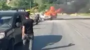 İznik yolunda erik yüklü kamyonet küle döndü