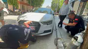 Bilecik’te kedi kurtarma operasyonu trafiği birbirine kattı