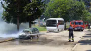 Adana'da park halindeki araç alev topuna döndü