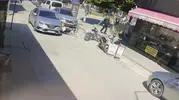 Isparta'da bisiklet kazası kamerada