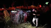 Bolu D-100 kara yolunda otomobil takla attı