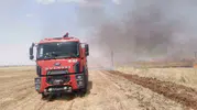 Nusaybin'de tarım arazilerindeki yangın büyümeden durduruldu