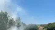 İnegöl’de tarlayı küle çeviren yangın korkuttu
