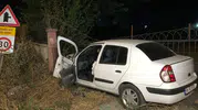 Muratlı'da direksiyon hakimiyetini kaybeden sürücü duvara çarptı