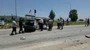 Hatay Hassa'da iki otomobil kafa kafaya çarpıştı