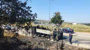 Bursa'da işçi servisi seyir halindeyken küle döndü