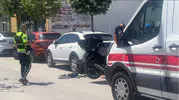 Çorum’da cadde ortasında motosiklet kazası