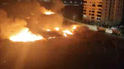 Nusaybin sınırında mayınlı alana sıçrayan anız yangını söndürüldü