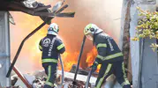 Denizli'de kauçuk fabrikasında büyük yangın