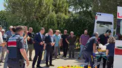 Alaçamda traktör kazası sonrası ambulans helikopter havalandı