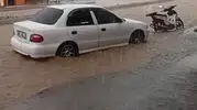 Demirözü aniden bastıran yağışla sular altında kaldı
