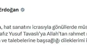 Cumhurbaşkanı Erdoğan yazar ve hattat Yusuf Tavaslı için taziye yayınladı