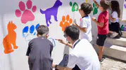Burhaniyeli minikler barınağı renklendirdi