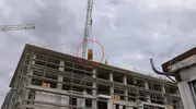 İnegöl'de inşaat kazası işçiyi 5. kattan vinçle indirdiler
