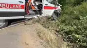 Kandıra yolunda ambulans kaza yaptı