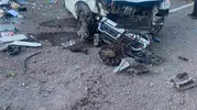 Elazığ Palu yolunda araç takla attı