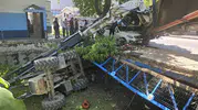 Mudanya'da dere temizliği sırasında köprü çöktü