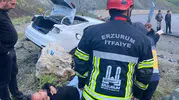 Erzurum Aşkale’de otomobil duvara çarptı 4 yaralı