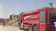 TAG Otoyolu’nda saman yüklü tır alevlere teslim oldu