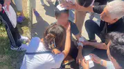 Karne günü okul çıkışı gelen kaza korkuttu