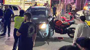 İnegöl'de otomobile saplanan motosikletin sürücüsü ağır yaralandı