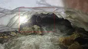 Hakkari’de kar mağarasına düşen tosunu ekipler saatler süren çalışmayla çıkardı